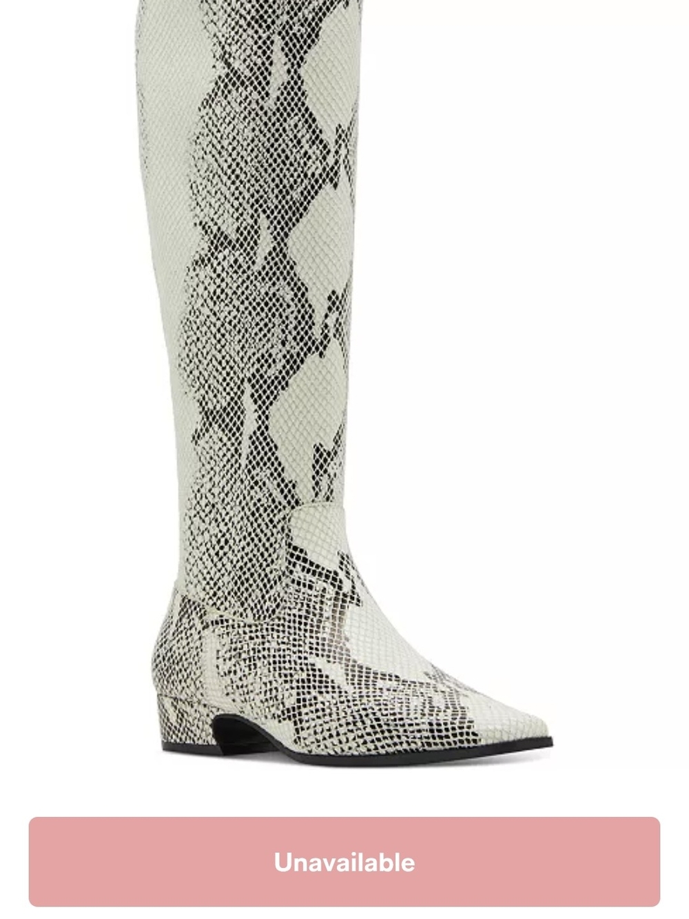 Steve Madden White and Black Snake-Print Over-the-Knee Boots